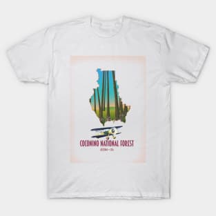 Coconino national forest Arizona USA map T-Shirt